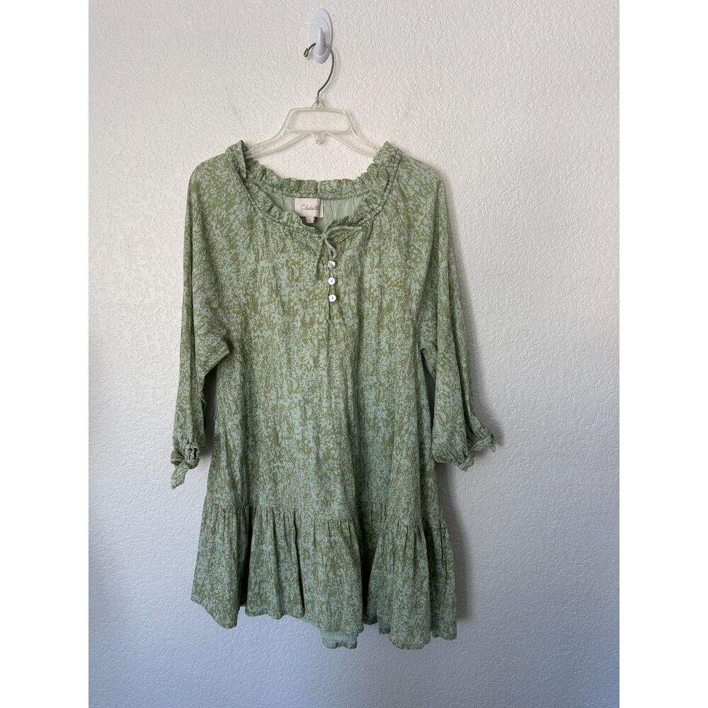 Cleobella Brinley Dress Splash Floral Rainforest Long Sleeve Anthropologie Small